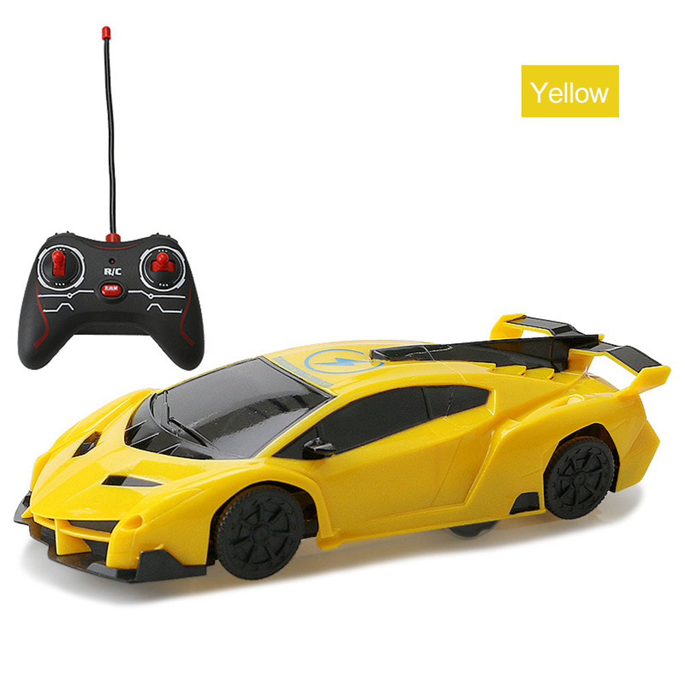 Remote Control Wall-Climbing Car - yellow sports car with black controller