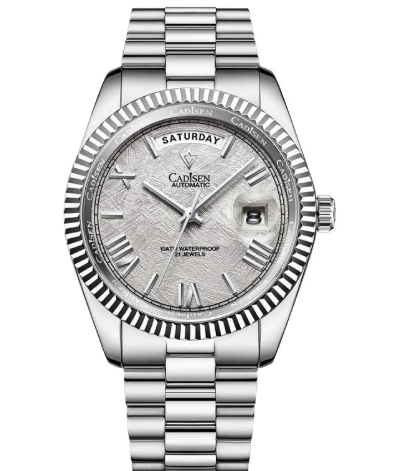Men's Classic Watch - silver-tone bracelet and textured silver dial