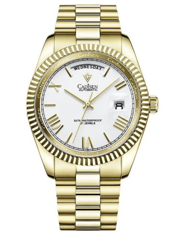 Men's Classic Watch - gold-tone bracelet and white dial