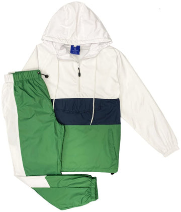 Royal Threads Canada Men’s 2-Piece Quarter Zip Pullover Windbreaker Tracksuit Jogger Sports Mesh lined Outfit